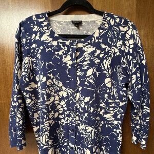 $129 Talbot's crewneck cardigan sweater with 3/4 length sleeves Size L